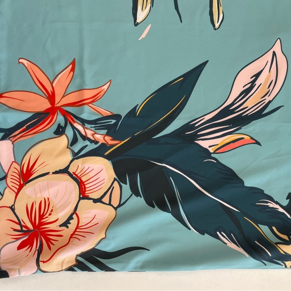 NEW Sunday Swagger Men’s Pink Blue Floral Palm Tree Performance Stretch Polo M - Picture 4 of 7